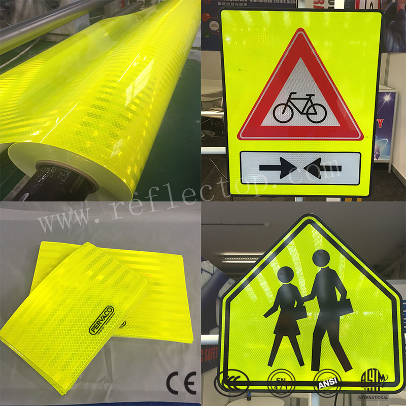 reflective vinyl for warning road signs